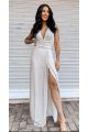 21910 VESTIDO LONGO CÓS FRANZIDO P NUDE