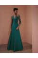 52456 VESTIDO LONGO BORDADO MANGA LONGA XG ESMERALDA