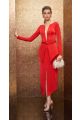 SG6M VT JERSEY MIDI C/ PEPLUM - P- VERMELHO