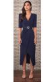 223037 DRESS MIDI TRESPASSE MANGAS DIFERENCIADAS G VERDE MILITAR