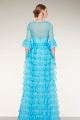 VL1704SP06340	VESTIDO CAMADAS BABADOS AMARRACAO FRENTE - AZUL BEBE - 40