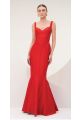 VL1691D 21440	VESTIDO LONGO SEREIA DETALHE PESPONTO VERMELHO