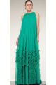 VL1723SP24340	VESTIDO AMPLO BARRADO BABADINHOS VERDE