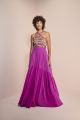 68440 VESTIDO DECOTE ALTO TULE LOSANGOS VIOLETA 40